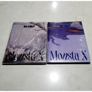 (2) Monsta X No Limit 10th Album 96pg Photobook Photocard Sticker Folded Poster